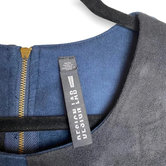 Lord & Taylor Design Lab Faux Suede Patchwork Sheath Dress - Picture 5 of 6